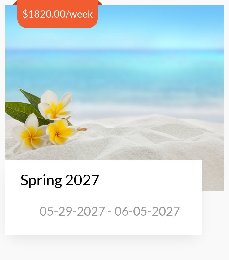 Spring 05-29-2027 - 06-05-2027